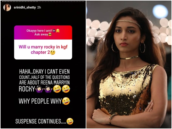srinidhi shetty answered her fans questions about kgf chapter 2