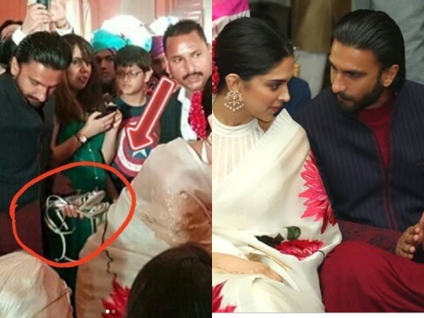 Ranveer Singh holds wife Deepika Padukone heels Ranveer Singh holds wife Deepika Padukone heels