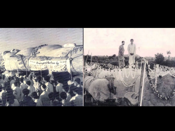 64 ಚಕ್ರಗಳ ವಾಹನದಲ್ಲಿ ಸಾಗಿಸಿದರು