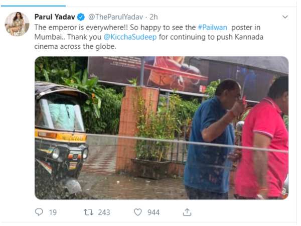 Parul Yadav Tweets About Pailwaan Movie