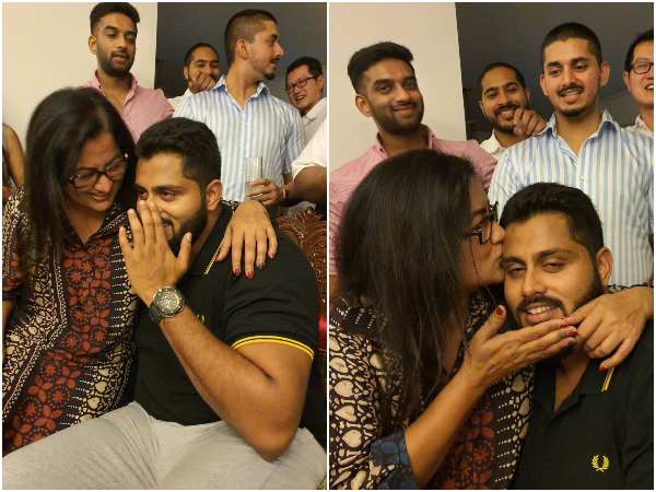 Abhishek Ambarish celebrated his birthday with his mother Sumalatha Ambarish. Abhishek Ambarish celebrated his birthday with his mother Sumalatha Ambarish.