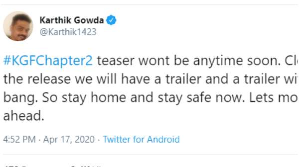 ಟೀಸರ್ ನಿರೀಕ್ಷೆಯಲ್ಲಿದ್ದ ಅಭಿಮಾನಿಗಳಿಗೆ ನಿರಾಸೆ 