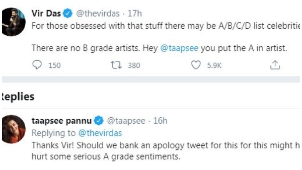 Actress Taapsee Pannu Reaction To Kangana Ranut Rating her 