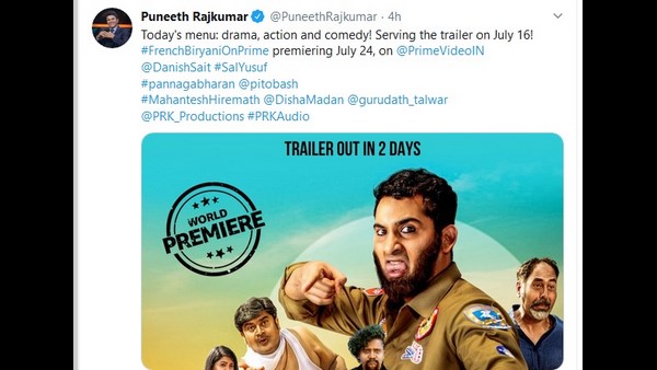 PRK Productions French Biriyani Movie To Release In Amazon Prime On July 24, Trailer On July 16 PRK Productions French Biriyani Movie To Release In Amazon Prime On July 24, Trailer On July 16