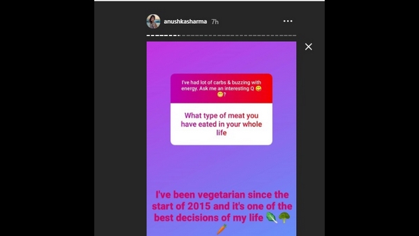 ಸಸ್ಯಾಹಾರಿ ಆದ ಅನುಷ್ಕಾ ಶರ್ಮಾ