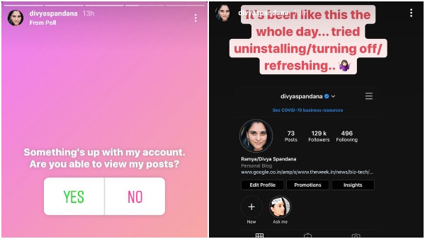 Actress Ramya Instagram Account Hacked?