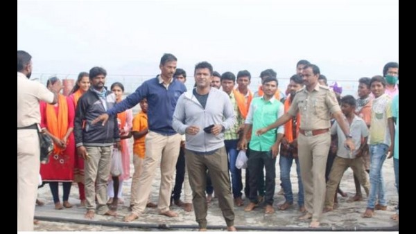 Power Star Puneeth Rajkumar Visits Anjanadri Hills In Koppal District Power Star Puneeth Rajkumar Visits Anjanadri Hills In Koppal District