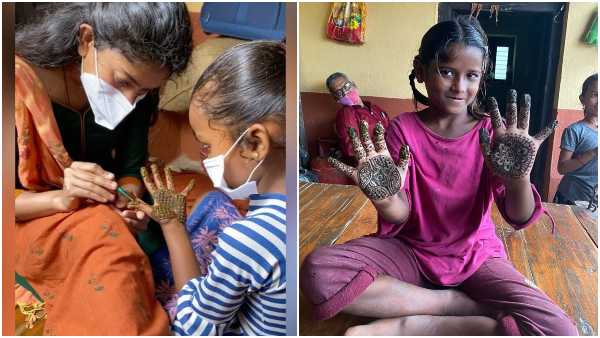ಮಕ್ಕಳಿಗೆ ಮೆಹಂದಿ ಹಾಕಿದ ಸಾಯಿ ಪಲ್ಲವಿ