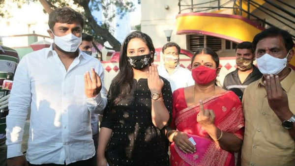 Actress Amulya Voted In Rajarajeshwari Nagar constituency 