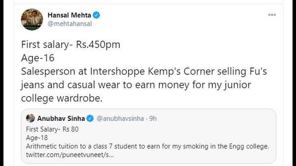 Director Anubhav sinha reveals their first salary