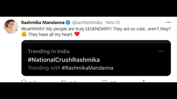 ರಶ್ಮಿಕಾ ಪ್ರತಿಕ್ರಿಯೆ ರಶ್ಮಿಕಾ ಪ್ರತಿಕ್ರಿಯೆ