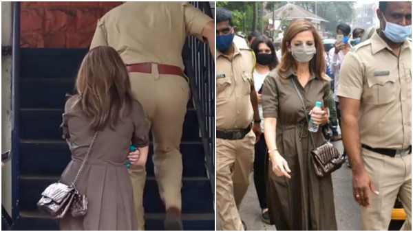 Hrithik Roshans ex-wife Sussanne Khan spotted at Bandra police station - heres why Hrithik Roshans ex-wife Sussanne Khan spotted at Bandra police station - heres why