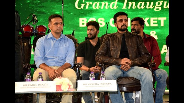 Actor Sudeep And Rahul Dravid Photo viral on Social media