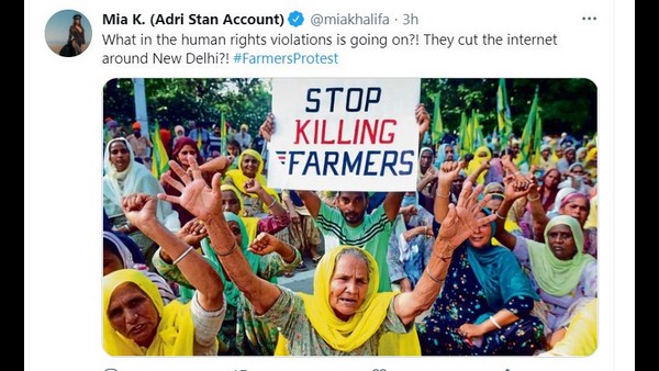 After Rihanna, ex porn star Mia Khalifa external Supports Farmers protest