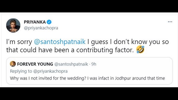 Fan questions to priyanka chopra for not inviting him to Priyanka and nick jonas wedding Fan questions to priyanka chopra for not inviting him to Priyanka and nick jonas wedding