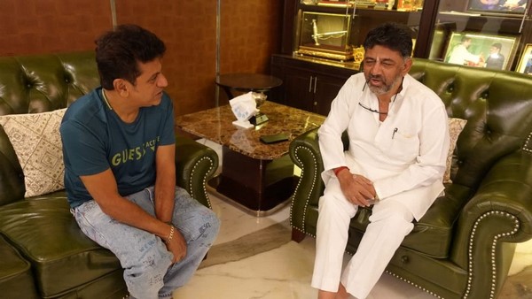 Actor Shiva Rajkumar Meets KPCC President DK Shivakumar At his Residence in Bengaluru