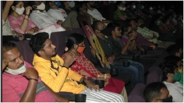 Puneeth Rajkumar reaction to Parents watched Yuvarathnaa movie with demised son photo