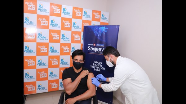 Sonu Sood receives first shot of COVID-19 vaccine