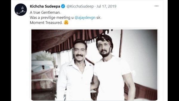  ದಬಂಗ್-3 ಚಿತ್ರೀಕರಣ ವೇಳೆ ಅಜಯ್ ಭೇಟಿಯಾಗಿದ್ದ ಕಿಚ್ಚ