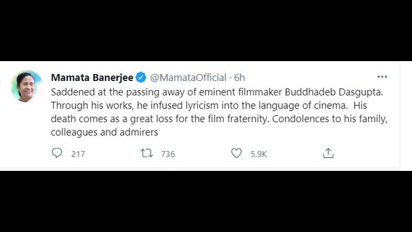 National Award winning Bengali Director Buddhadeb Dasgupta dies