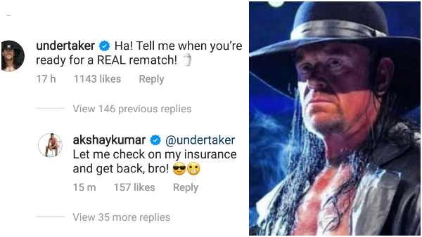 Tell me when you are ready, The Undertaker challenges Akshay kumar for real match Tell me when you are ready, The Undertaker challenges Akshay kumar for real match