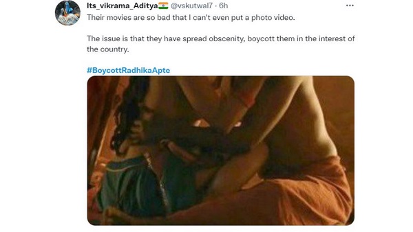  Boycott Radhika Apte Trends on Twitter after her obsolesce Image from Parched Goes Viral