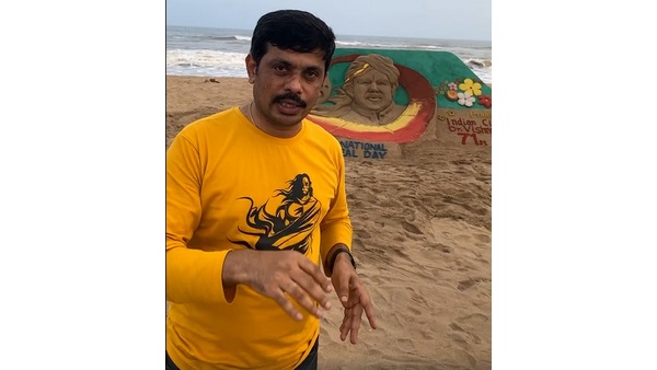 ವಿಷ್ಣುವರ್ಧನ್‌ರ 71ನೇ ಹುಟ್ಟುಹಬ್ಬದ ಸಂದರ್ಭಕ್ಕೆ ಮರಳು ಶಿಲ್ಪ