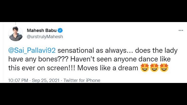 Mahesh Babu praises Sai Pallavi and Naga Chaitanyas love story Mahesh Babu praises Sai Pallavi and Naga Chaitanyas love story