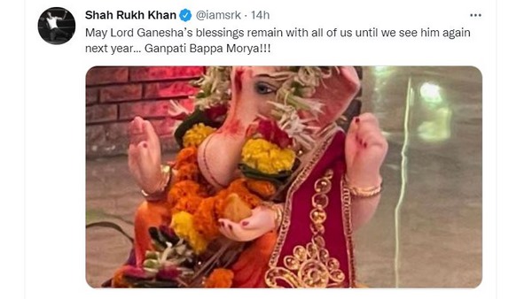 Shah Rukh Khan shares glimpse of Ganesha before visarjan