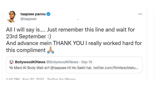 Taapsee Pannu reaction on Mard Ki Body comment