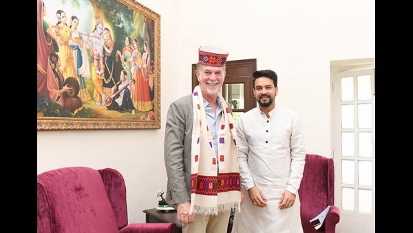 Anurag Thakur Gifted Bhagavad Gita Book To Netflix CEO Reed Hastings Anurag Thakur Gifted Bhagavad Gita Book To Netflix CEO Reed Hastings