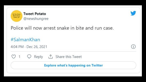 ಪೊಲೀಸರಿಂದ ಸಲ್ಮಾನ್‌ಗೆ ಕಚ್ಚಿದ ಹಾವು ಬಂಧನ