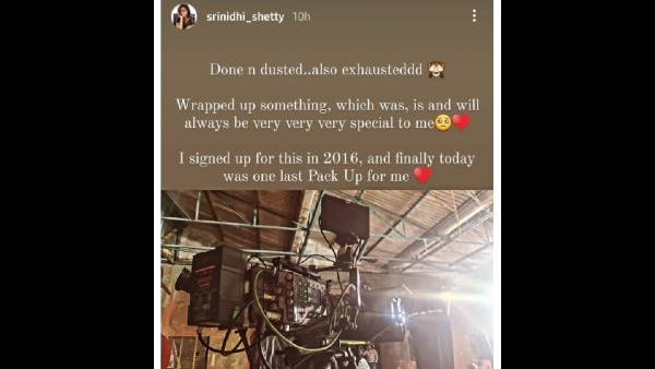 2016ರಲ್ಲಿ ಸಹಿ ಮಾಡಿದೆ, ಇಂದು ಕೊನೆಯ ಪ್ಯಾಕಪ್: ಶ್ರೀನಿಧಿ ಶೆಟ್ಟಿ