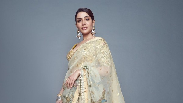 ಕೈ ಪೇಂಟಿಂಗ್ ಮಾಡಿದ ಸೀರೆಯುಟ್ಟ ಸಮಂತಾ!