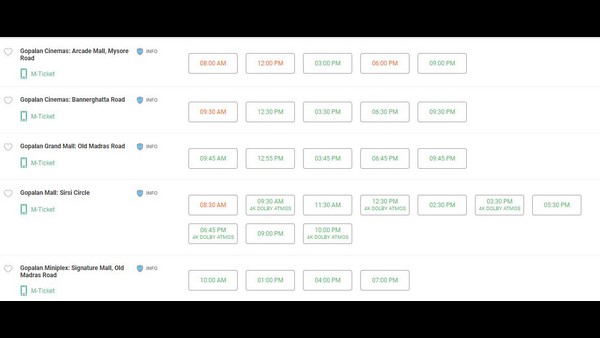  5 ಮಾಲ್‌ಗಳಲ್ಲಿ ಜೇಮ್ಸ್ ಟಿಕೆಟ್ 