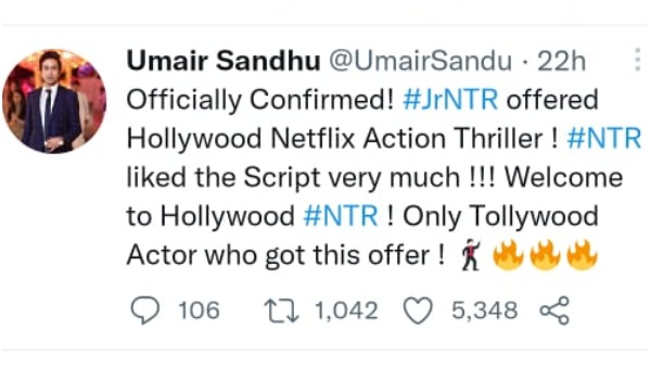 ಜೂ.ಎನ್‌ಟಿಆರ್ ಹಾಲಿವುಡ್ ಎಂಟ್ರಿ ನಿಜವೇ? 