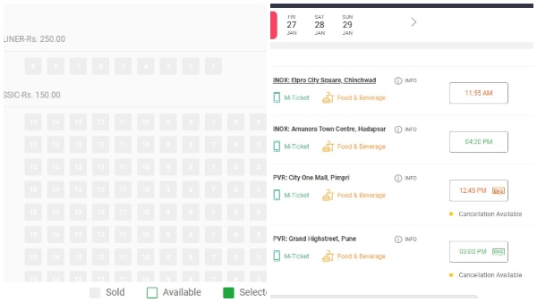 ಪುಣೆ, ದೆಹಲಿ, ಚೆನ್ನೈನಲ್ಲಿ ಬುಕ್ಕಿಂಗ್ 