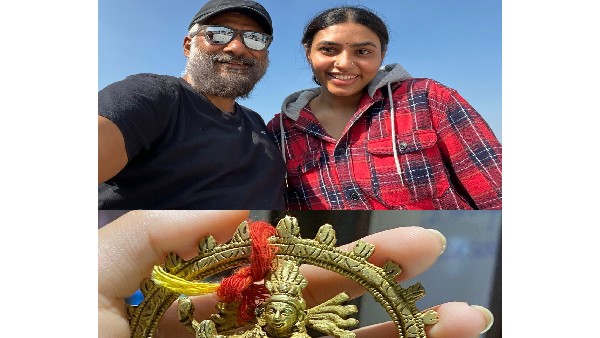 Sapthami Gowda Shared photo with Vivek Agnihotri from The Vaccine War Shooting Set