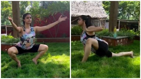 mahanati Keerthy Suresh Hot Yoga Asana Video Goes Viral 