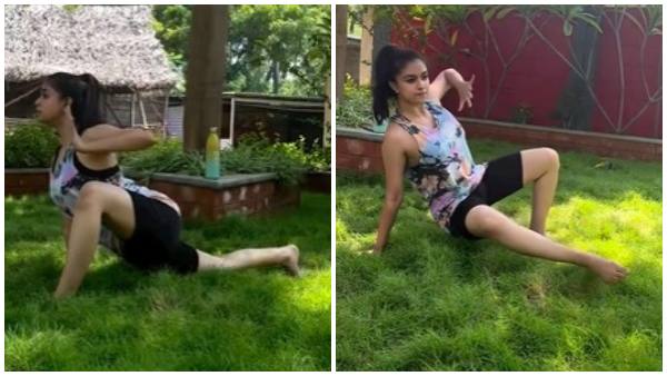 mahanati Keerthy Suresh Hot Yoga Asana Video Goes Viral 