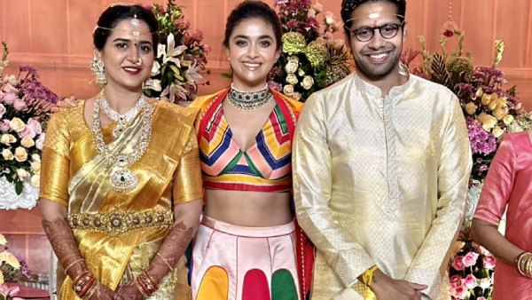 actress keerthi sureshs outfit draws criticism at director venky atluris marriage 