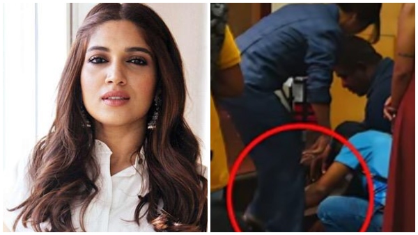 Actress Bhumi Pednekar Trolled after netizens spot her assistant removing her shoes at an event 