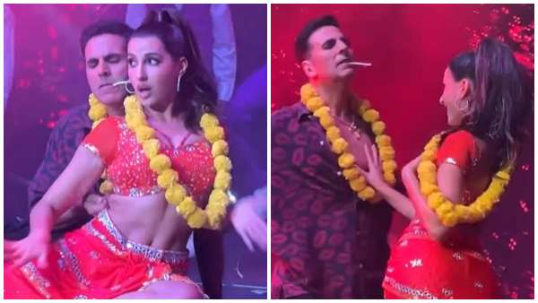 Nora Fatehi and Akshay Kumars Oo Antava Mawa song live performance Video Goes viral Nora Fatehi and Akshay Kumars Oo Antava Mawa song live performance Video Goes viral