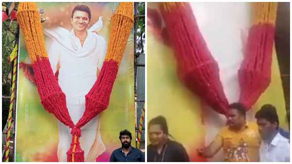 People oppose for BBMP personnel to Remove Puneeth Rajkumars flex, banner in Bangalore city People oppose for BBMP personnel to Remove Puneeth Rajkumars flex, banner in Bangalore city