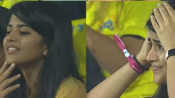 Actress Megha Akash cried in stadium after Chennai Super Kings lost against Rajasthan Royals