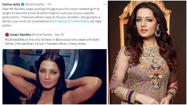 Celina Jaitly angry on Umair Sandhu who tweeted she slept with Feroz Khan and Fardeen Khan Celina Jaitly angry on Umair Sandhu who tweeted she slept with Feroz Khan and Fardeen Khan