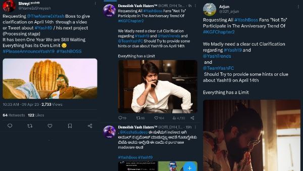 Everything has limit; Yash fans demanding Yash for his next film update on April 14