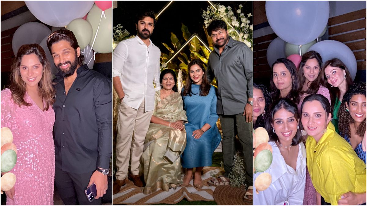 Allu Arjun Sania Mirza Chiranjeevi Attended Ram Charan Wife Upasana baby shower Allu Arjun Sania Mirza Chiranjeevi Attended Ram Charan Wife Upasana baby shower