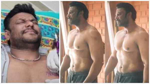 where is that tattoo Actor Darshan got tattooed as Nanna Celebrities few Months back 