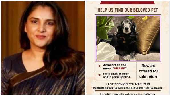 Actress Ramya seeks help on instagram To Find her Missing pet Dog champ 